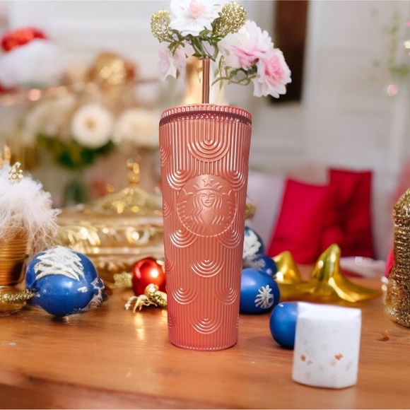 Starbucks 2023 Fall Shimmer Pink Mermaid Cold Cup Tumbler 24oz Venti - Picture 14 of 15